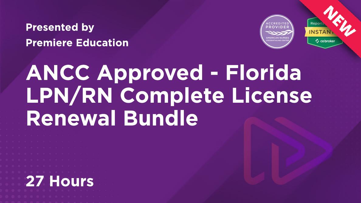 Course ANCC Approved Florida LPN/RN Renewal Bundle